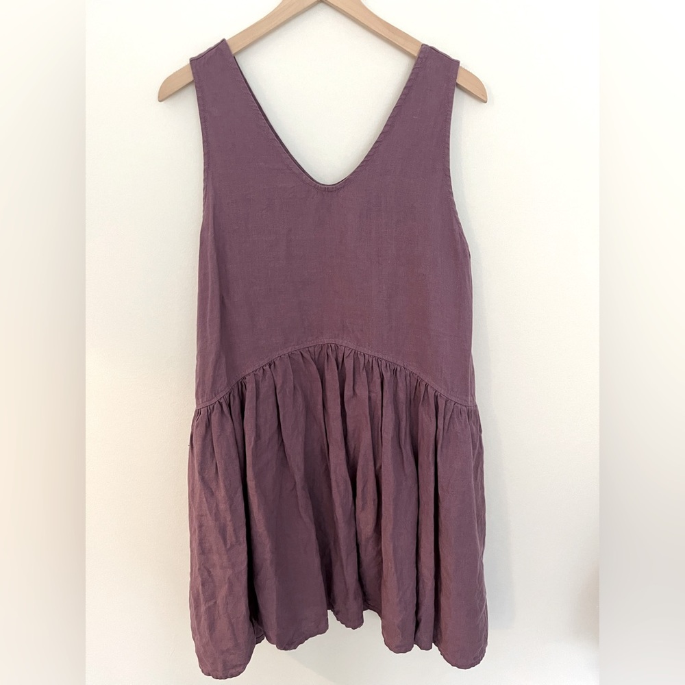notPERFECTLINEN Volume dress in Dusty Lavender